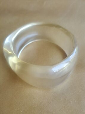 Vintage Lucite Bangle Bracelet Unique Shape